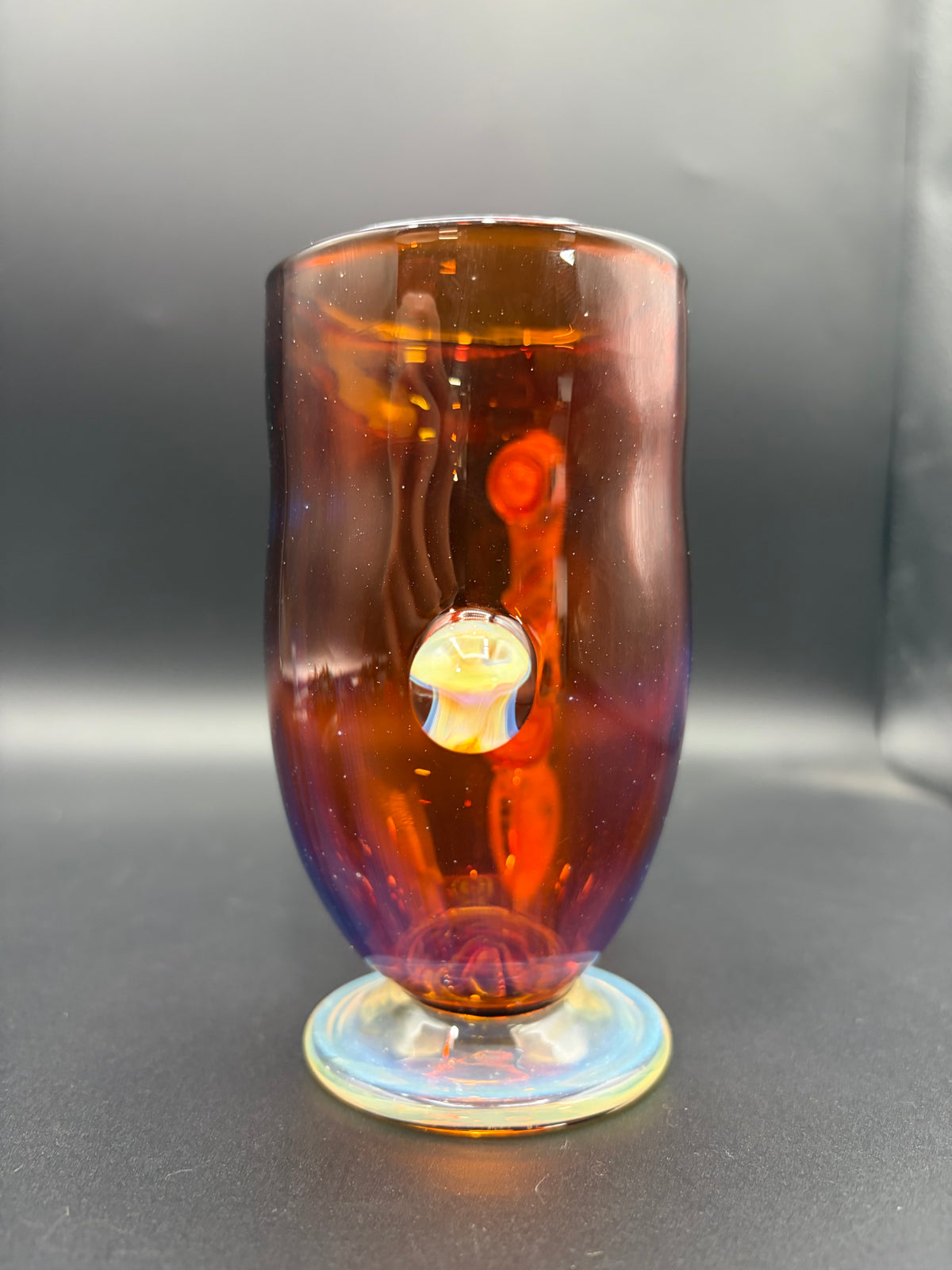 Fumed Amber & clear glass coffee cup collab with mysteryforge
